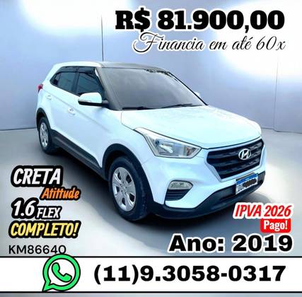 HYUNDAI CRETA 1.6 16V FLEX ATTITUDE AUTOMÁTICO HYUNDAI CRETA 1.6 16V FLEX ATTITUDE AUTOMÁTICO